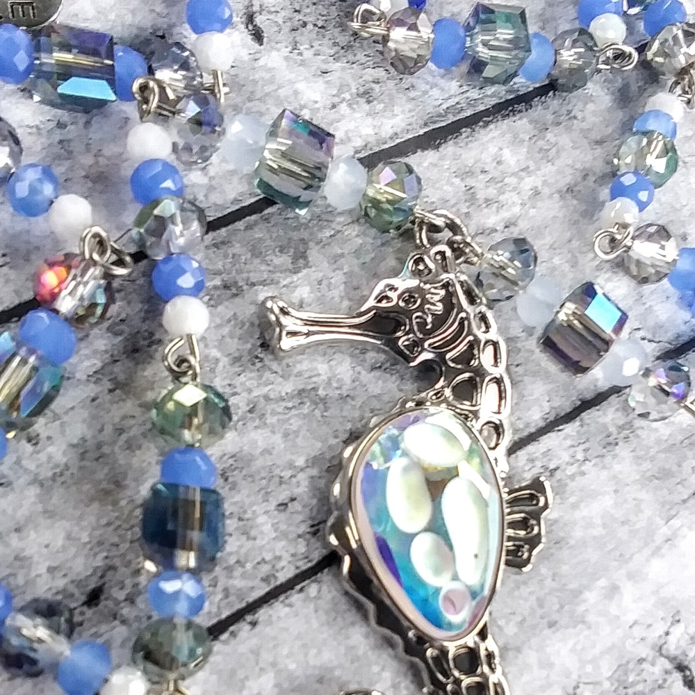 Seahorse Pendant Handbeaded Chain Necklace